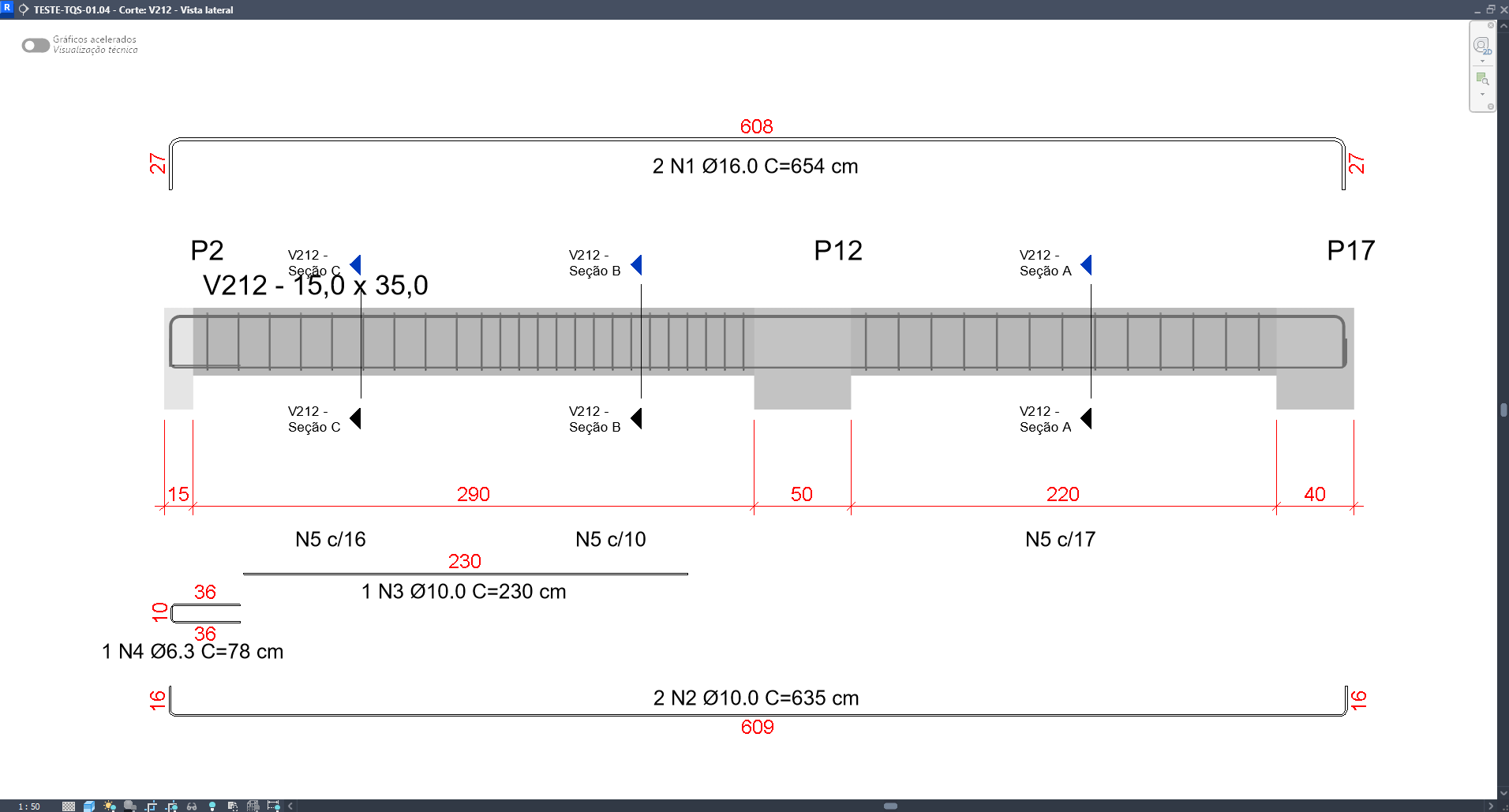 Exemplo de detalhamento estrutural