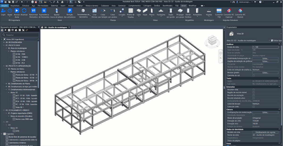 Lançamento automático de vigotas